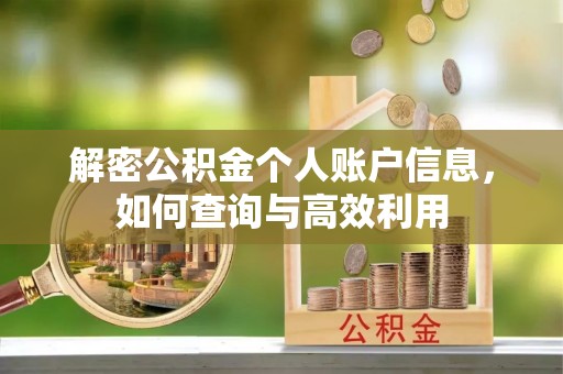 南澳解密公积金个人账户信息，如何查询与高效利用