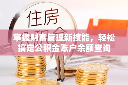 南澳掌握财富管理新技能，轻松搞定公积金账户余额查询