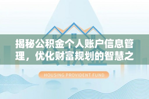 南澳揭秘公积金个人账户信息管理，优化财富规划的智慧之选